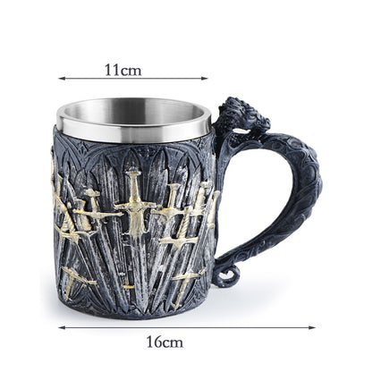 Western Sword Mug Personalized Beer Cup Stainless Steel Whiskey Cup