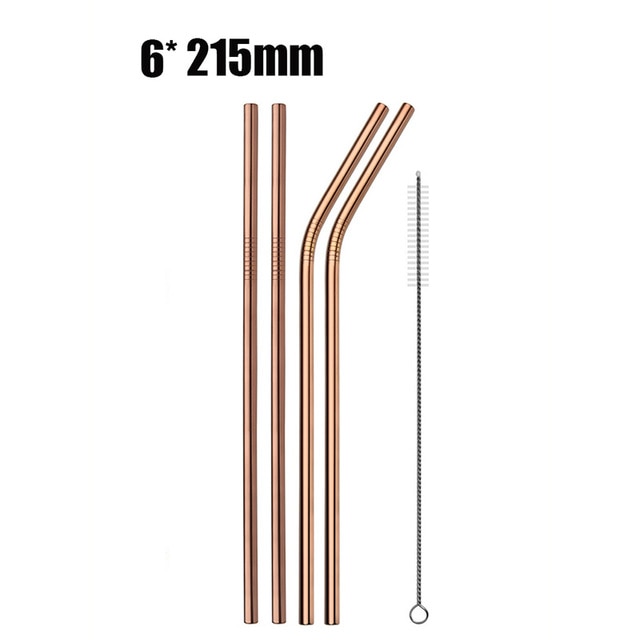 4/8Pcs Reusable Drinking Straw High Quality 304 Stainless Steel Metal Straw with Cleaner Brush For Mugs 20/30oz