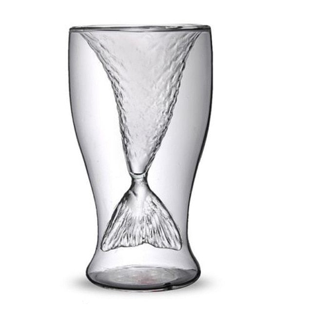 100ml Creative Crystal Mermaid Tail Cup Transparent Glass Fish Tail Practical Creative Wine Cup Heat-resisting Glass Bar Cups