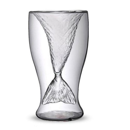 100ml Creative Crystal Mermaid Tail Cup Transparent Glass Fish Tail Practical Creative Wine Cup Heat-resisting Glass Bar Cups