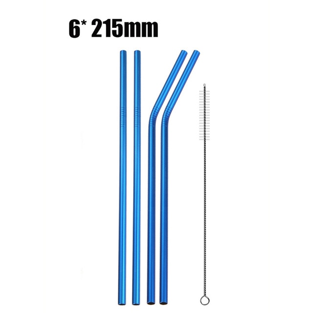 4/8Pcs Reusable Drinking Straw High Quality 304 Stainless Steel Metal Straw with Cleaner Brush For Mugs 20/30oz