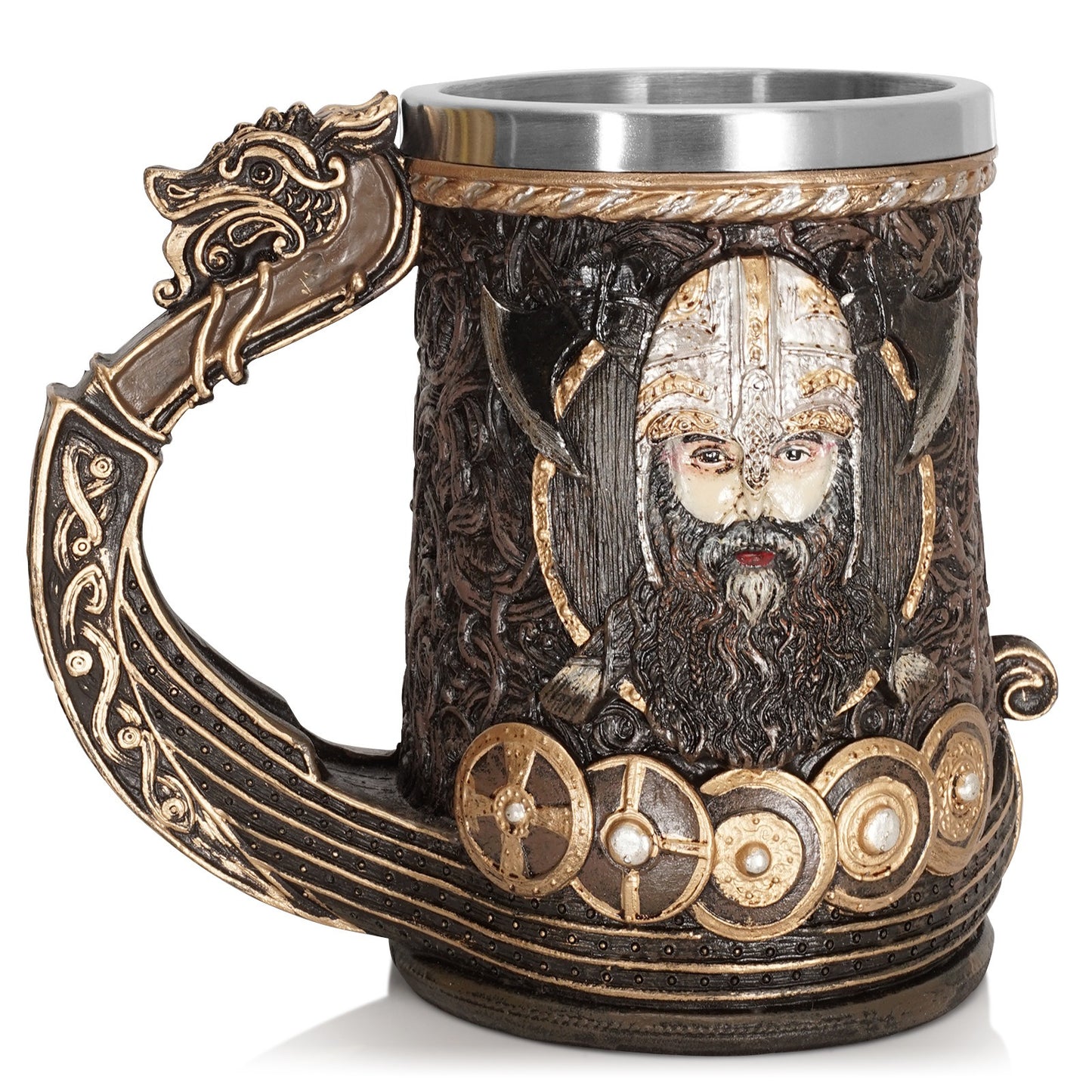 Viking Pirate Beer Cup Large Water Cup Stainless Steel Cup Mark Cup Resin Craft Decoration
