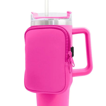 Water Bottle Pouch for For Stanley Cup 40oz/20oz/30oz Water Bottle  Neoprene Tumbler Bag for Cards Keys Wallet Earphone