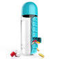 600ml Sports Plastic Water Bottle Combine Daily Pill Boxes Organizer Drinking Bottles Leak-Proof Bottle Tumbler Outdoor