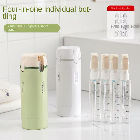 Four-in-One Travel Bottles Portable Toiletry Cosmetics Shampoo and Shower Gel Refill Bottles Travel Storage Bottle
