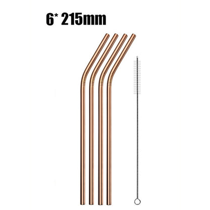 4/8Pcs Reusable Drinking Straw High Quality 304 Stainless Steel Metal Straw with Cleaner Brush For Mugs 20/30oz