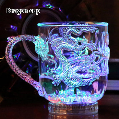 Luminous Cup Dragon Cup Creative Acrylic Shines Upon Entering Water, Senses Colorful Luminous Colorful Beer Cup Luminous Cup