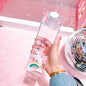 Unique Mini Cute Water bottles Milk Box Shape Transparent Plastic Cartoon pink panther Drink Bottle Coffee Beer Drinkware