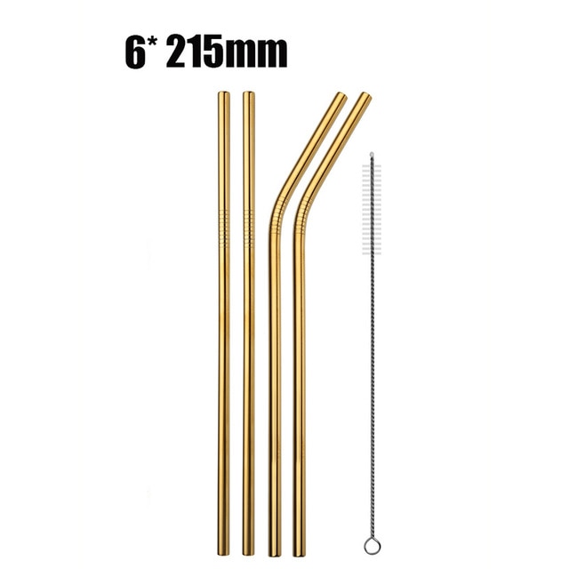 4/8Pcs Reusable Drinking Straw High Quality 304 Stainless Steel Metal Straw with Cleaner Brush For Mugs 20/30oz
