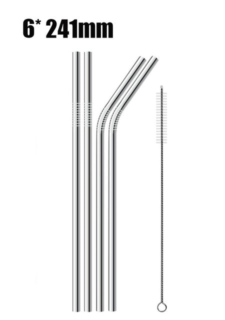 4/8Pcs Reusable Drinking Straw High Quality 304 Stainless Steel Metal Straw with Cleaner Brush For Mugs 20/30oz