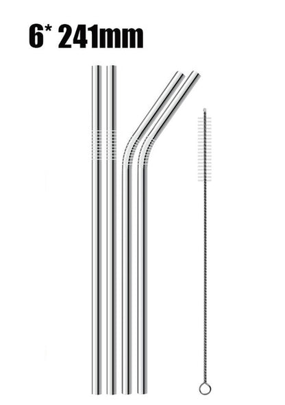 4/8Pcs Reusable Drinking Straw High Quality 304 Stainless Steel Metal Straw with Cleaner Brush For Mugs 20/30oz