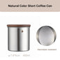 New Stainless Steel Matcha Tea Canister 380ml 560ml with Wood Lid – Sugar Caramel Storage Jar