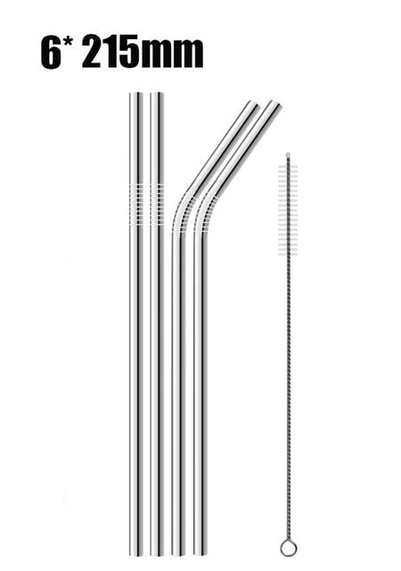 4/8Pcs Reusable Drinking Straw High Quality 304 Stainless Steel Metal Straw with Cleaner Brush For Mugs 20/30oz