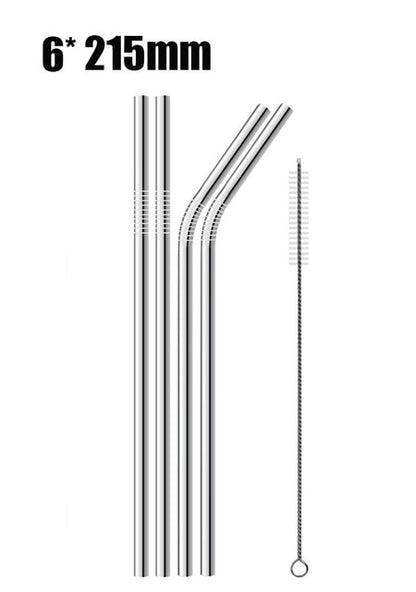 4/8Pcs Reusable Drinking Straw High Quality 304 Stainless Steel Metal Straw with Cleaner Brush For Mugs 20/30oz