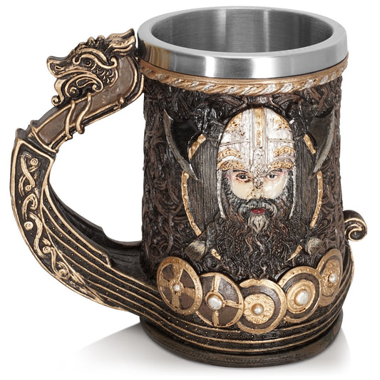 Viking Pirate Beer Cup Large Water Cup Stainless Steel Cup Mark Cup Resin Craft Decoration