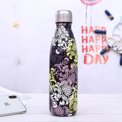 Stainless Steel Thermos Vacuum Flask Bottle 500ml Coffee Milk Cup Lovers Gradient Color Outdoor Travel Sport Hot Water Bottles