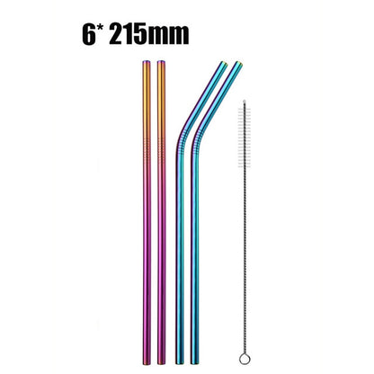 4/8Pcs Reusable Drinking Straw High Quality 304 Stainless Steel Metal Straw with Cleaner Brush For Mugs 20/30oz