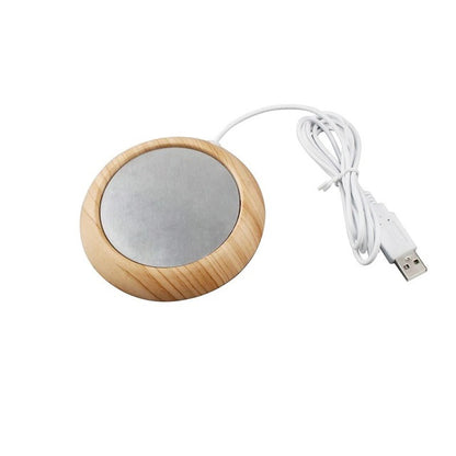 Original USB Wood Grain Cup Warmer Heat Beverage Mug Mat Keep Drink Warm Heater Mugs Coaster