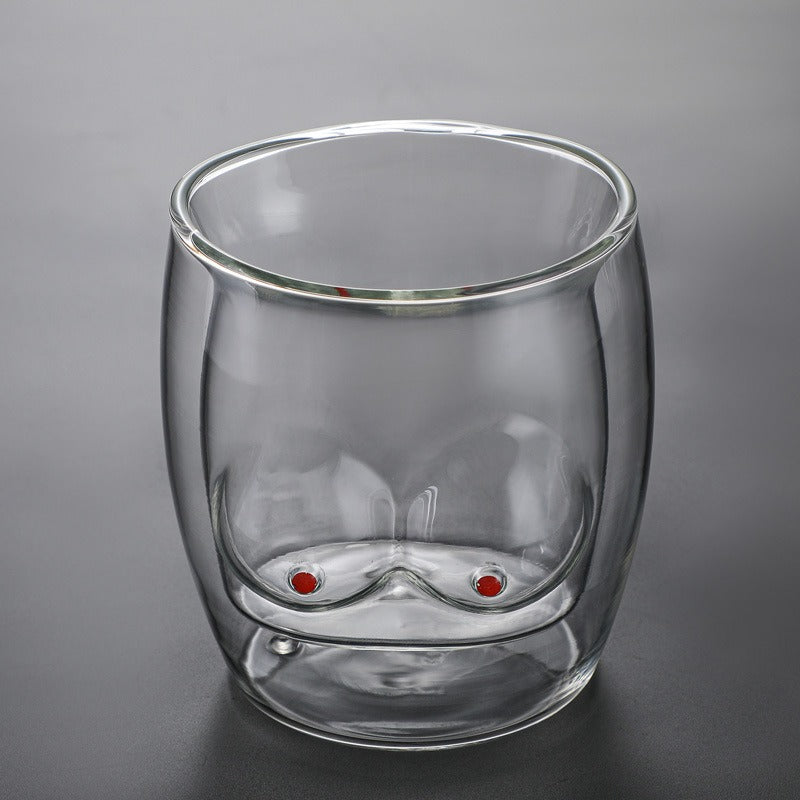 Double Layer Cup Glass Cartoon Creative Household Heat Insulation Water Cup Milk Coffee Cup Juice Cup Drinking Cup