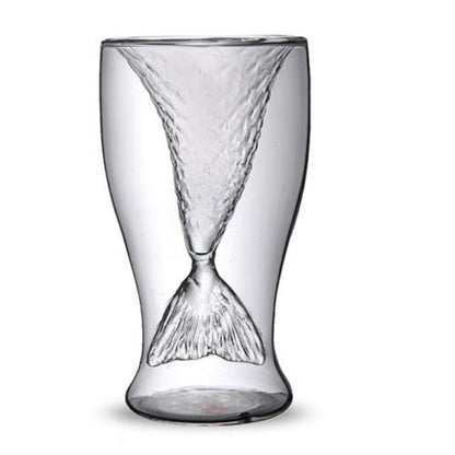 100ml Creative Crystal Mermaid Tail Cup Transparent Glass Fish Tail Practical Creative Wine Cup Heat-resisting Glass Bar Cups