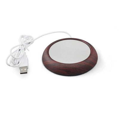 Original USB Wood Grain Cup Warmer Heat Beverage Mug Mat Keep Drink Warm Heater Mugs Coaster