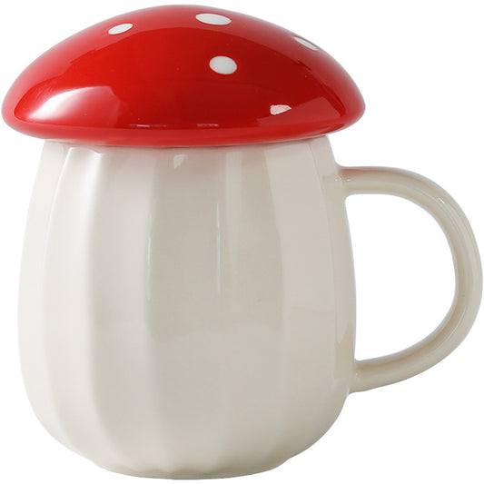 Creative Mushroom Mug  With Lid Coffee Mug Drinking Water Ceramic Mug