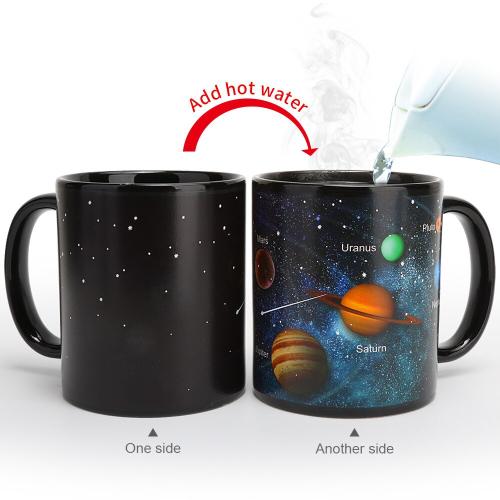 New Design Solar System Magic Mugs Temperature Changing Cup Color Chameleon Mugs Heat Sensitive Cup Coffee Tea Mug Novelty Gift