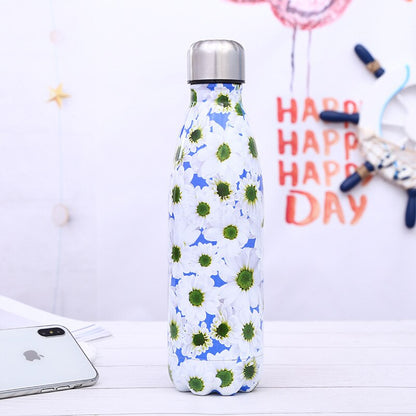 Stainless Steel Thermos Vacuum Flask Bottle 500ml Coffee Milk Cup Lovers Gradient Color Outdoor Travel Sport Hot Water Bottles