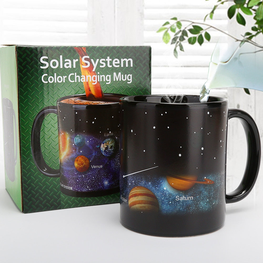 New Design Solar System Magic Mugs Temperature Changing Cup Color Chameleon Mugs Heat Sensitive Cup Coffee Tea Mug Novelty Gift