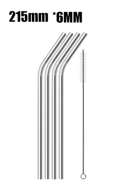 4/8Pcs Reusable Drinking Straw High Quality 304 Stainless Steel Metal Straw with Cleaner Brush For Mugs 20/30oz