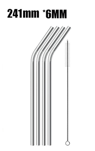 4/8Pcs Reusable Drinking Straw High Quality 304 Stainless Steel Metal Straw with Cleaner Brush For Mugs 20/30oz