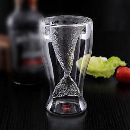 100ml Creative Crystal Mermaid Tail Cup Transparent Glass Fish Tail Practical Creative Wine Cup Heat-resisting Glass Bar Cups