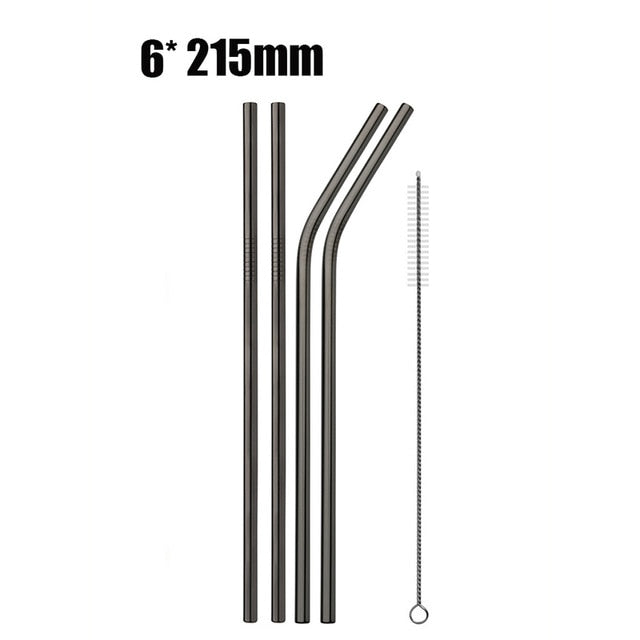 4/8Pcs Reusable Drinking Straw High Quality 304 Stainless Steel Metal Straw with Cleaner Brush For Mugs 20/30oz