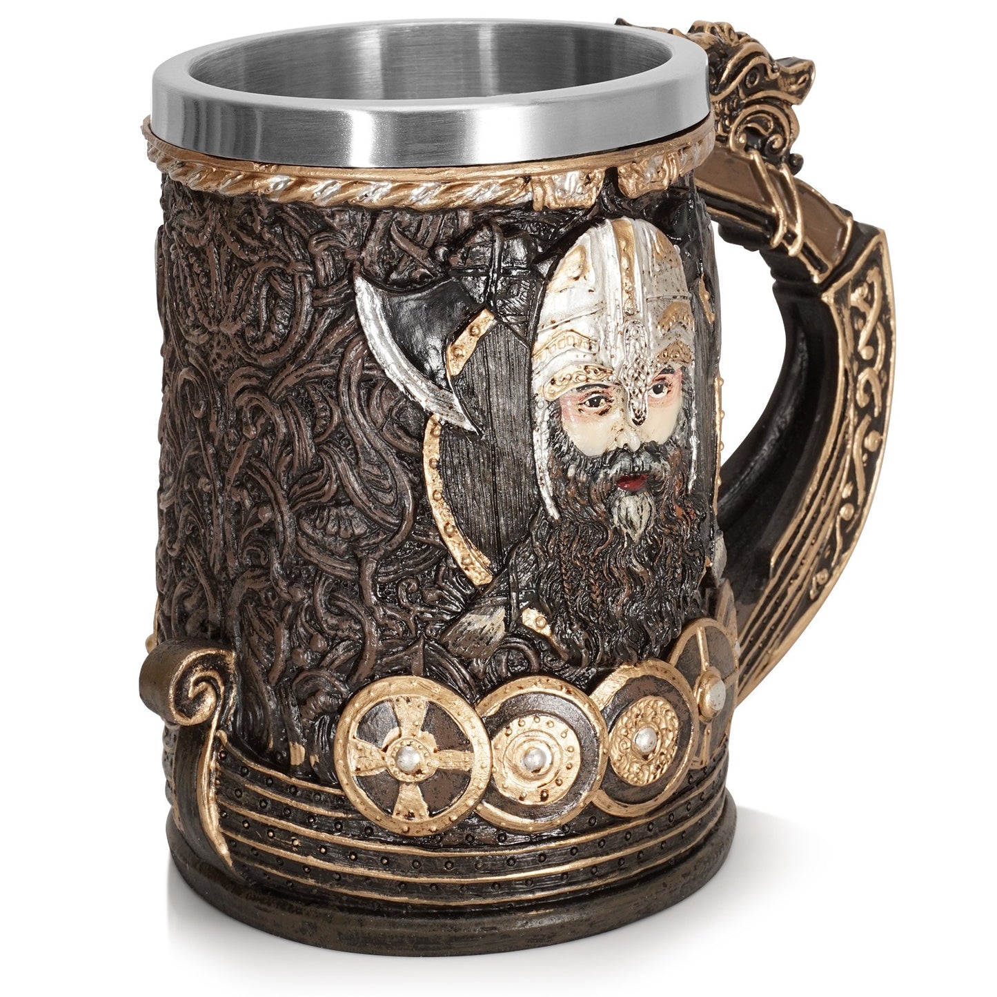 Viking Pirate Beer Cup Large Water Cup Stainless Steel Cup Mark Cup Resin Craft Decoration