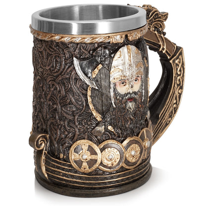 Viking Pirate Beer Cup Large Water Cup Stainless Steel Cup Mark Cup Resin Craft Decoration