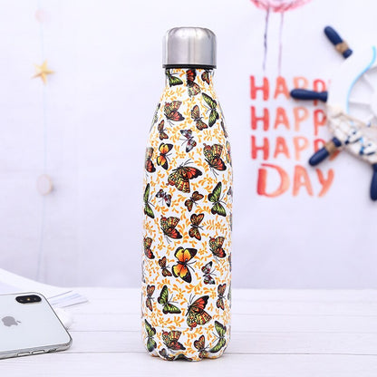 Stainless Steel Thermos Vacuum Flask Bottle 500ml Coffee Milk Cup Lovers Gradient Color Outdoor Travel Sport Hot Water Bottles