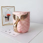 Beauty Mermaid Handle Large Capacity Tea Milk Cups And Mugs Pearl Glaze Gold Coffee Mug Drinkware 420ML