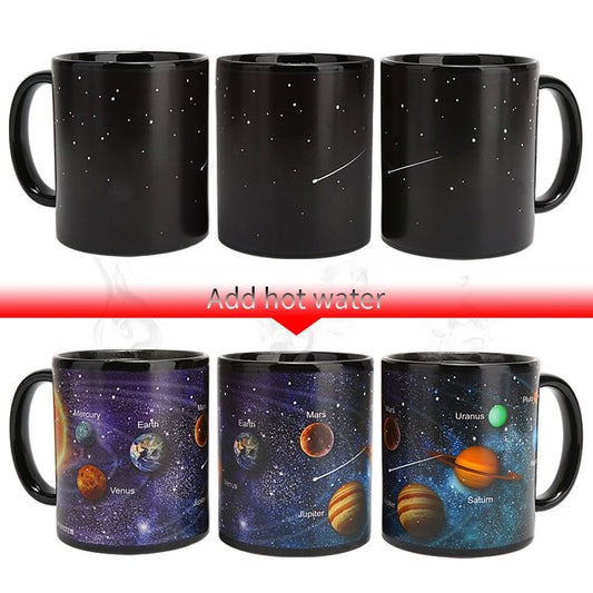 New Design Solar System Magic Mugs Temperature Changing Cup Color Chameleon Mugs Heat Sensitive Cup Coffee Tea Mug Novelty Gift