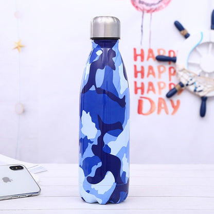 Stainless Steel Thermos Vacuum Flask Bottle 500ml Coffee Milk Cup Lovers Gradient Color Outdoor Travel Sport Hot Water Bottles