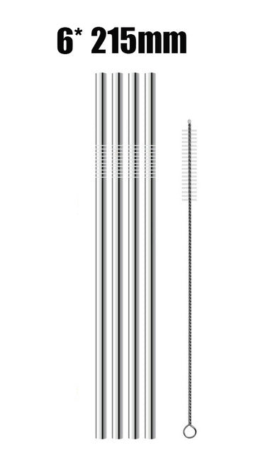 4/8Pcs Reusable Drinking Straw High Quality 304 Stainless Steel Metal Straw with Cleaner Brush For Mugs 20/30oz