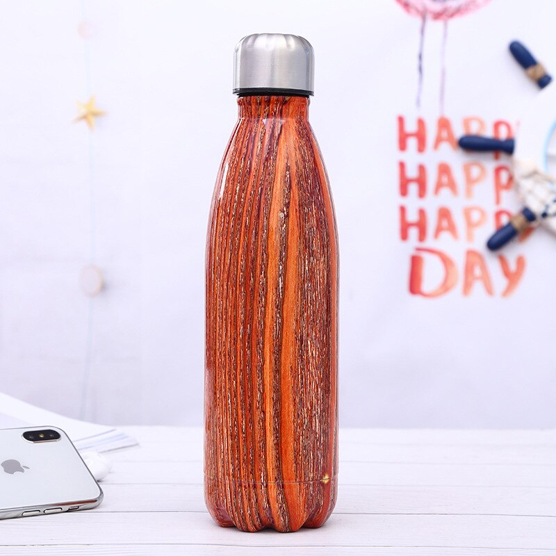 Stainless Steel Thermos Vacuum Flask Bottle 500ml Coffee Milk Cup Lovers Gradient Color Outdoor Travel Sport Hot Water Bottles