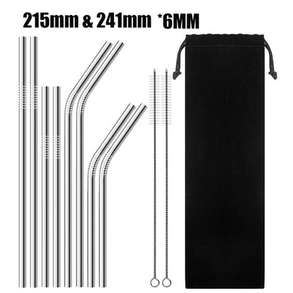 4/8Pcs Reusable Drinking Straw High Quality 304 Stainless Steel Metal Straw with Cleaner Brush For Mugs 20/30oz