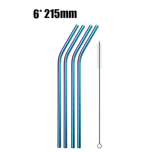 4/8Pcs Reusable Drinking Straw High Quality 304 Stainless Steel Metal Straw with Cleaner Brush For Mugs 20/30oz