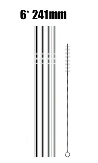 4/8Pcs Reusable Drinking Straw High Quality 304 Stainless Steel Metal Straw with Cleaner Brush For Mugs 20/30oz