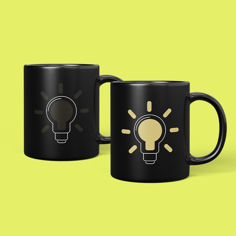temperature sensitive color changing ceramic cups with patterned milk coffee ceramic color changing mugs