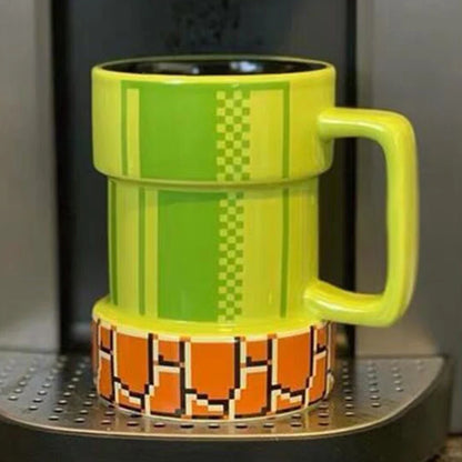 Creative 420mL Super Mario Apertures Shape Coffee Mug Cartoon Drinkware Ceramic Cups Birthday Xmas Gift for Friends or Kids