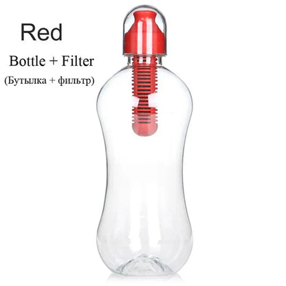 550ML Water Bobble Hydration Filter Bottle Outdoor Portable Filtered Drinking Bottles with Built-In Carbon Filter Carbon