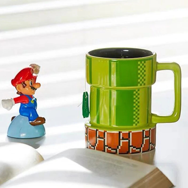 Creative 420mL Super Mario Apertures Shape Coffee Mug Cartoon Drinkware Ceramic Cups Birthday Xmas Gift for Friends or Kids