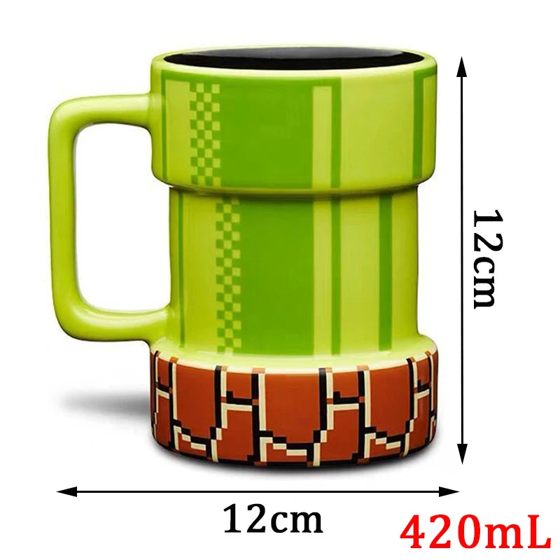 Creative 420mL Super Mario Apertures Shape Coffee Mug Cartoon Drinkware Ceramic Cups Birthday Xmas Gift for Friends or Kids