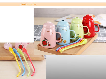 Fresh and lovely fruit bike ceramic cup
